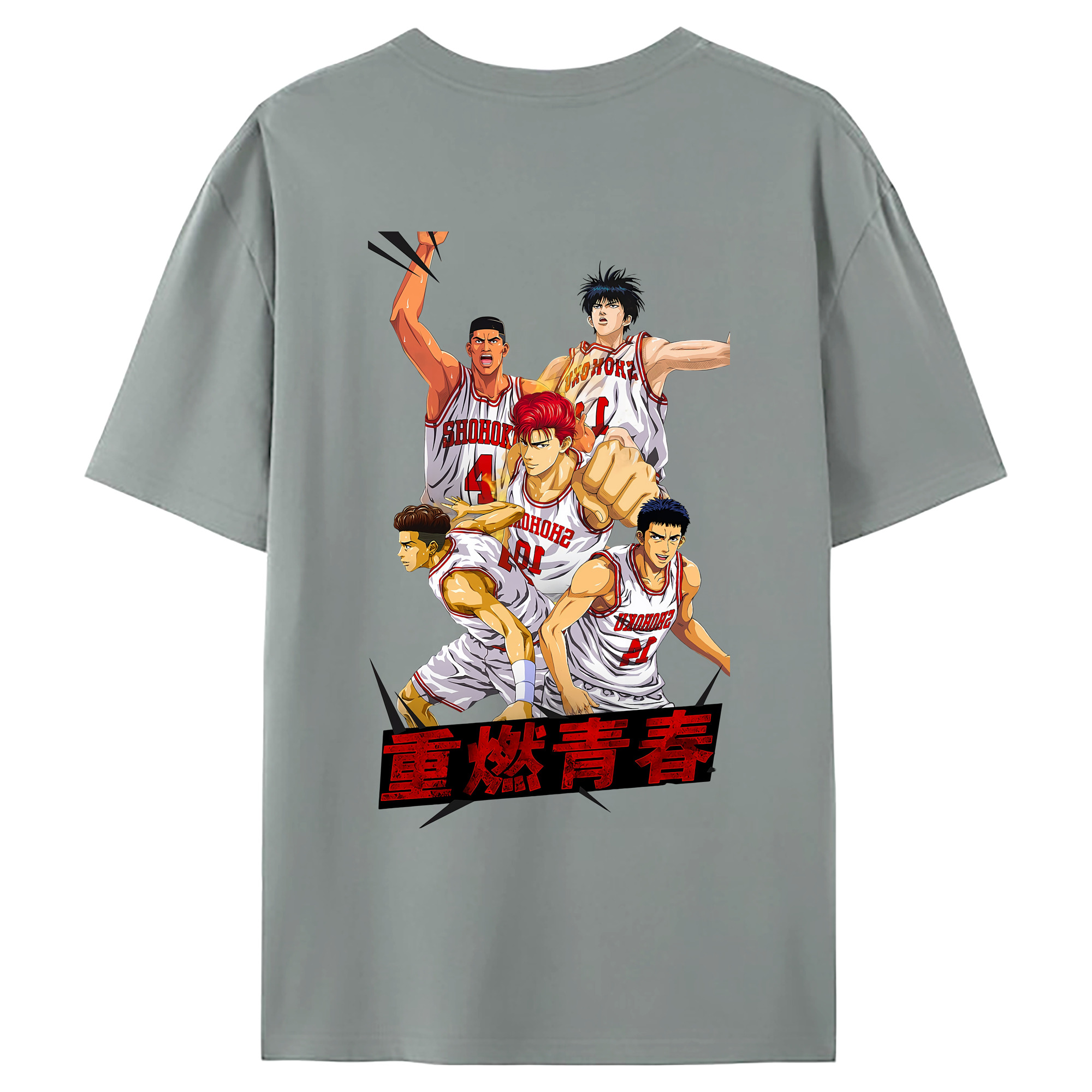 （画像用） SLAM DUNK／スラムダンク 綿100％ メンズ半袖Tシャツ（バックプリント） 通気性